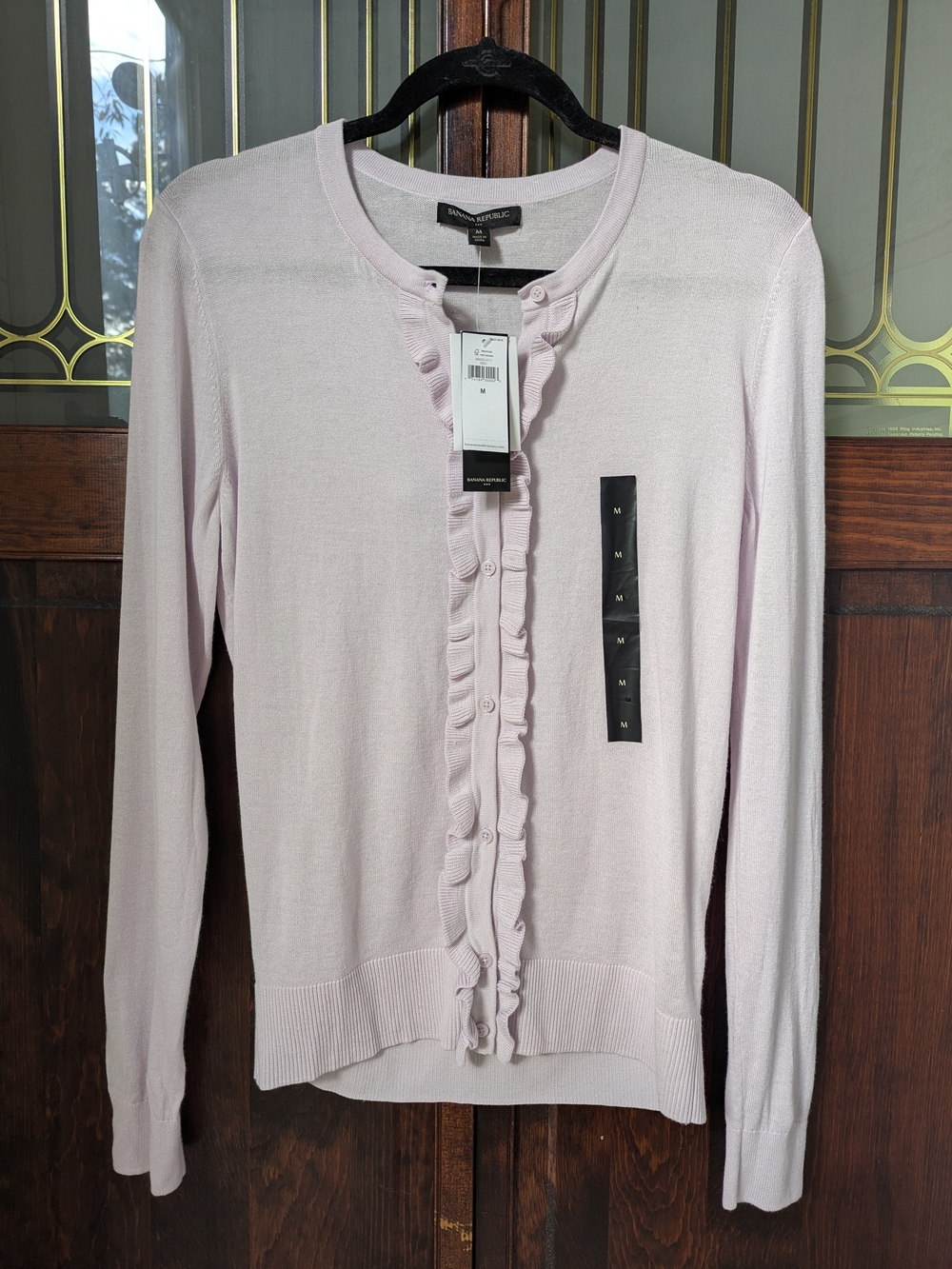 Banana Republic Women's Ruffle-Front Button Cardigan - Light Purple